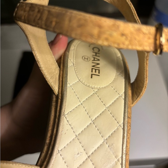 CHANEL Cork Wedge Sandals - Picture 4 of 9